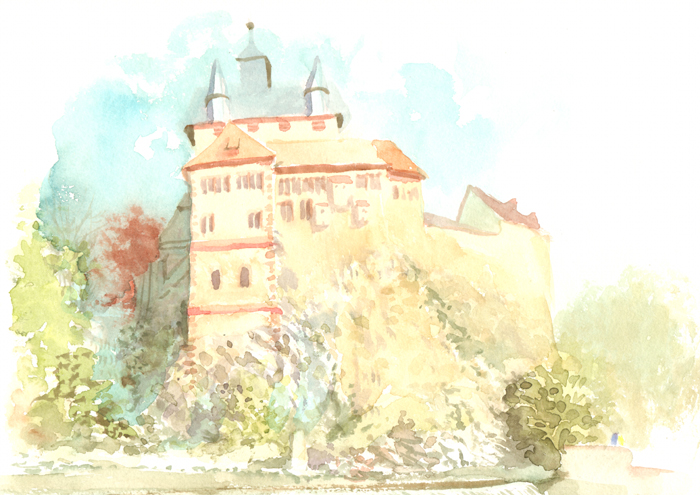 Burg Kriebstein 2014  Skizze Mirko Rathke